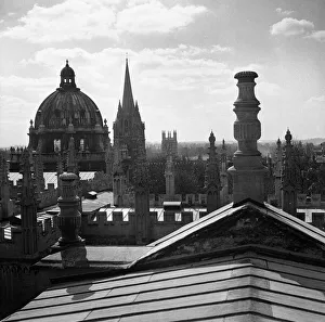 Core83 Prints: View from the rooftop of Oxford university aerial view acedemic institutions roof