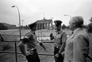 Images Dated 7th August 1986: Views of the Berlin Wall, Germany. Pictured are Royal Military Police. 7th August 1986