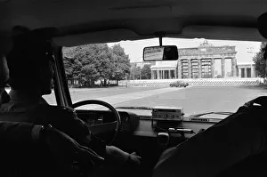 01069 Prints: Views of the Berlin Wall, Germany. Pictured are Royal Military Police. 7th August 1986