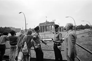 01069 Prints: Views of the Berlin Wall, Germany. Pictured are Royal Military Police. 7th August 1986