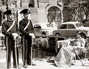 European Cities Prints: Views Itay Rome May 1956 Soldiers of the army of Italy known as Carabinieri