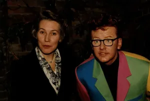 Virginia Bottomley MP with Waxwork of Chris Evans TV Presenter