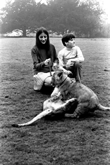 Viscount Lambton and Lady Isabella with the lion cubs which are bound for the Lambton