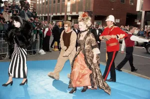 Fiftieth Prints: Viscountess Serena Linley (left) and Viscount Linley (second from left