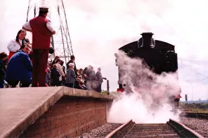 Visitors wath the steam trains in action at the Stephenson Railway Museum, Silverlink