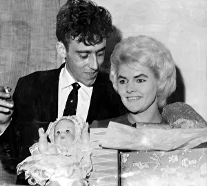 Vivian Nicholson and husband Keith at the Littlewoods Pools cheque presentation for