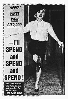 1961 Prints: Viviene Nicholson who won £152000 on the Pools 1961 P42083. Viv Nicholson