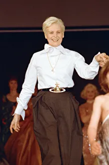 Vivienne Westwood pictured on the catwalk during her fashion show at London Fashion Week