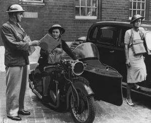 Fmp1939s Prints: Volunteer women messengers take an active part in the working of the Auxiliary Fire