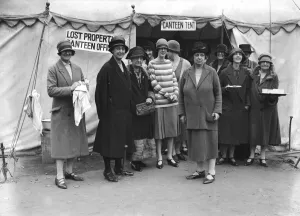 Voluteers manning the lost property tent and canteen in Hyde Park on the 9th day of