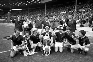 Team Prints: VS Rugby Football Club celebrate after beating Halesowen to win the FA Vase at Wembley