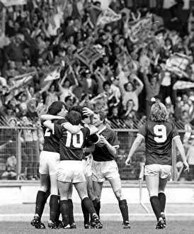 VS Rugby Football Club players celebrate after beating Halesowen 1-0 in the FA Vase
