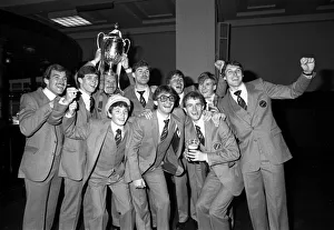 VS Rugby Football Club players celebrate after beating Halesowen 1-0 to win the FA Vase