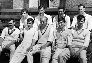 00676 Prints: Waiting their turn to go out to bat are the members of Middlesbrough cricket team who