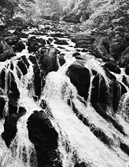 Scenic Prints: Wales The Shallow falls near Betws Y Coed Caernarfon North Wales Countryside