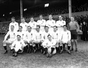 Wales v England England pose for a team photo before their Home Nations Championship