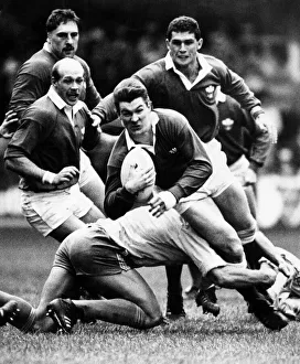 Tackle Prints: Wales v Romania rugby union international match at Cardiff Arms park