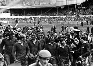 Wales v Scotland - February 1966 - Rugby - Welsh and Scottish players leave the Arms Park
