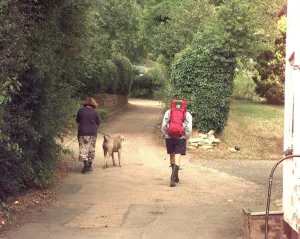 Backpack Prints: Walkers enjoy the countryside around Shrawley, Worcestershire