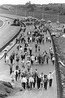 Walkers and joggers christening the new A19 Billingham diversion road