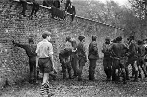 Students Prints: The Wall Game played at Eton College. Near Windsor in Berkshire. 26th November 1966