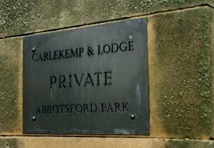 01414 Collection: Wallace Mercer Flat sign on building reads Carlekemp and Lodge Private Abbotsford park