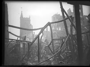 War time pictures of destruction visited on the city of Bristol by German bombers