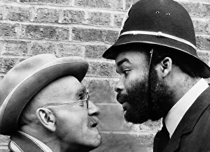Warren Mitchell and Alfie Bass in Wapping filming October 1975