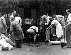 Dentist Prints: Wartime preparations at the Dental Hospital in Newcastle when students took part in a