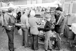 00057 Prints: Warwick Market: Market traders and shoppers at a packed Warwick Bank Holiday Market