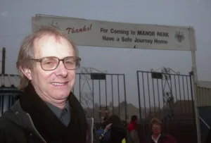 Film Industry Prints: Warwickshire film and TV director Ken Loach outside Nuneaton Borough