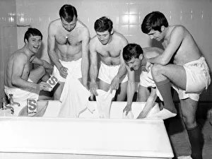 Bathing Prints: Wash day high jinks at The Hawthorns in 1967-68 - all part of the more relaxed
