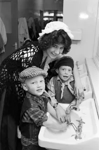 History Prints: Washing away the grime of Old England'is Lepton C of E First School