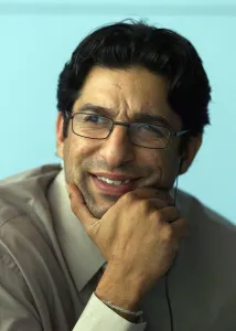 Commentators Prints: Wasim Akram July 1999 Lords Test Match England v New Zealand Day four
