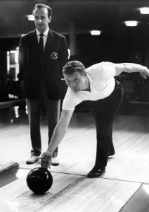 Watched by Mr. Chas. Blakely, assistant manager of the Top Rank Bowl in Queen Victoria