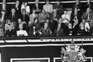 01082 Prints: Watford chairman Elton John pictured watching the 1984 FA Cup Final at Wembley Stadium