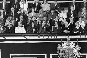 01082 Prints: Watford chairman Elton John pictured watching the 1984 FA Cup Final at Wembley Stadium
