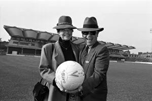 Chairman Prints: Watford FC Chairman Elton John and his wife Renate at Vicarage Road