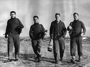 Watford Footballers L / R Mortom Harper Brown and Eggleston out on the Golf course in