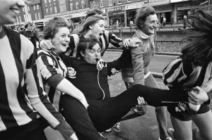 Hertfordshire Prints: Watford Ladies football team played an exhibition match in Watford High Street in aid of