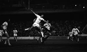 Watford v Liverpool FA cup replay March 1986 Liverpool defender Alan Hansen jumps