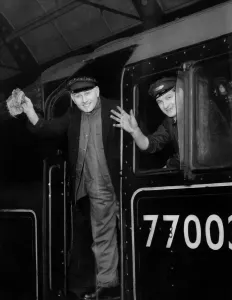 Two Men Only Prints: A last wave from the engine driver before the final trip of the day on 29th January 1963