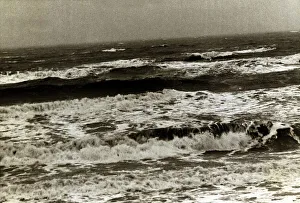 Waves Prints: Waves coming in on the Sussex Coast of England - 1946 rough sea