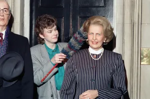 Waxworks of Mikhail Gorbachev and Mrs Thatcher in the Friargate waxworks in York