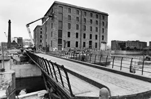 Warehouses Prints: The way across... the restored Hartley swing bridge which leads to the Maritime