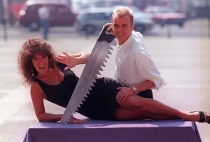 Wayne Dobson magician and Linda Lusardi 1990 ex-glamour model