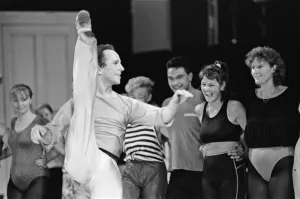 01239 Prints: Wayne Sleep attends a dance class and demonstration at The Theatre Royal in Newcastle