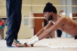 WBC super-middleweight champion Nigel Benn training ahead of his fight with Italian Mauro