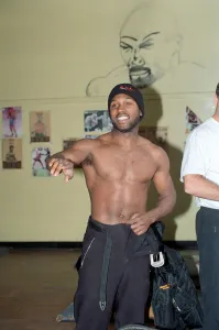 WBC super-middleweight champion Nigel Benn training ahead of his fight with Italian Mauro