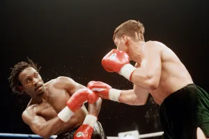 WBC super-middleweight title, Nigel Benn vs Vincenzo Nardiello. London Arena, England